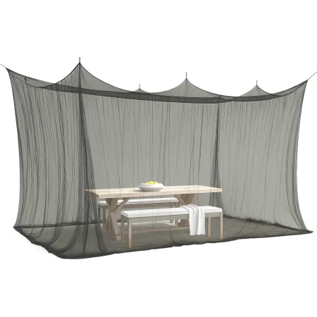 Moskitonetz für Innen und Außen, 300 x 500 x 250 cm, 220 Mesh, schwarz von ELEGANCIO